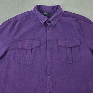 Marc Anthony Luxury Slim Fit  Long Sleeve Shirt XXL Blue Purple
